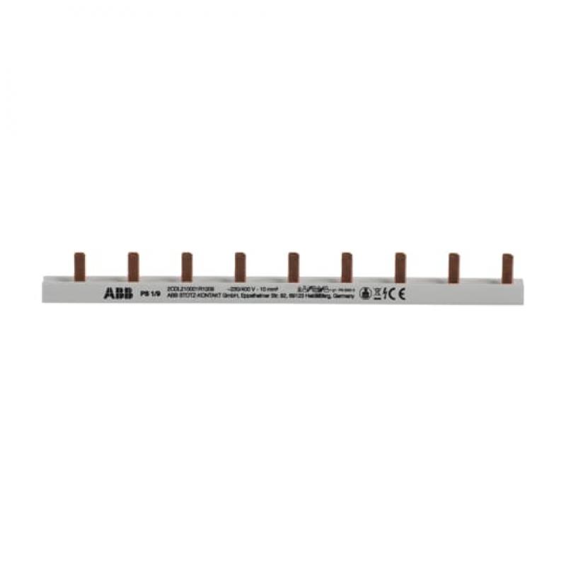 ABB PS1/9 Phasenschiene 1-phasig, 9 Pins, 10 mm² Phasenfolge L1-L1-…