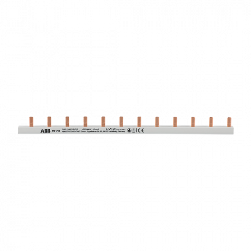 ABB PS1/12 Phasenschiene 1-phasig, 12 Pins, 12 TE, 10 mm², nicht kürzbar Phasenfolge L1-L1-…