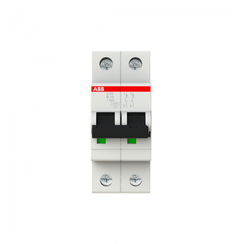 ABB S202-B10 Sicherungsautomat B-Char., 6 kA, 10 A, 2P