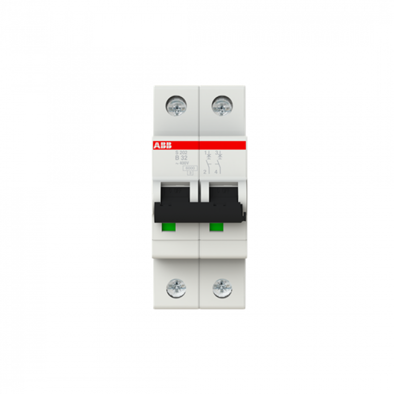 ABB S202-B32 Sicherungsautomat B-Char., 6 kA, 32 A, 2P