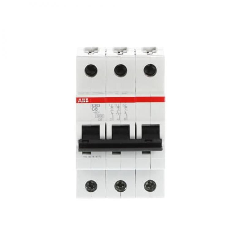 ABB S203-C8 Sicherungsautomat C-Char., 6 kA, 8 A, 3P