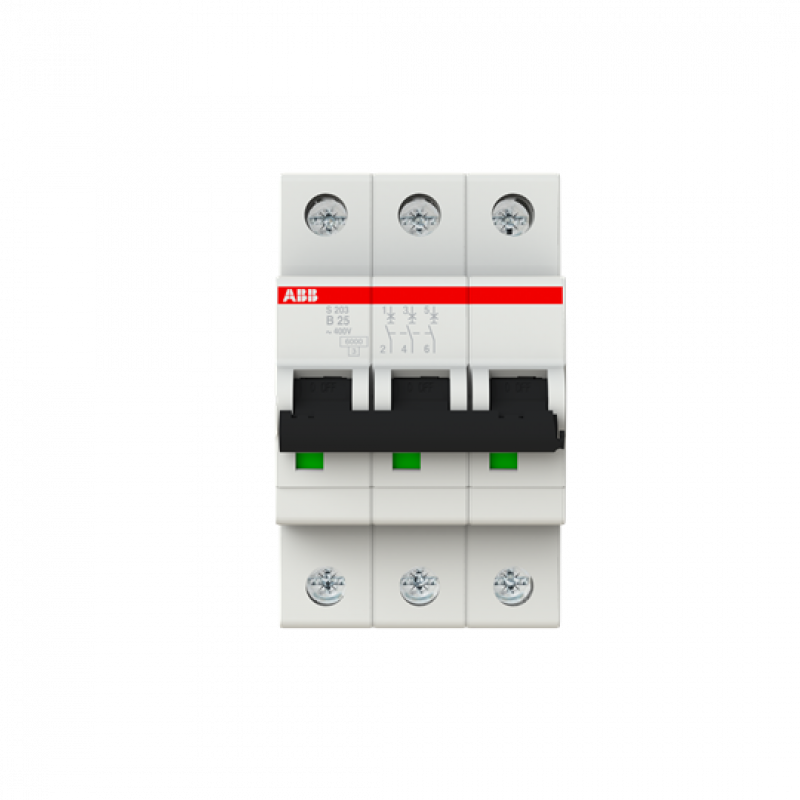 ABB S203-B25 Sicherungsautomat B-Char., 6 kA, 25 A, 3P
