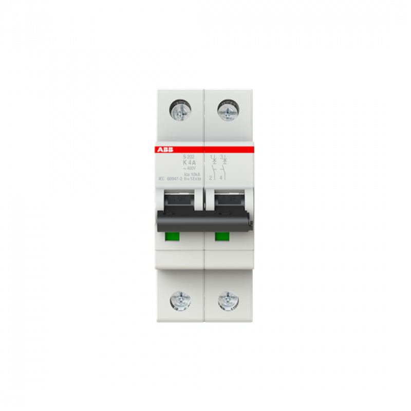 ABB S202-K4 Sicherungsautomat K-Char., 6 kA, 4 A, 2P