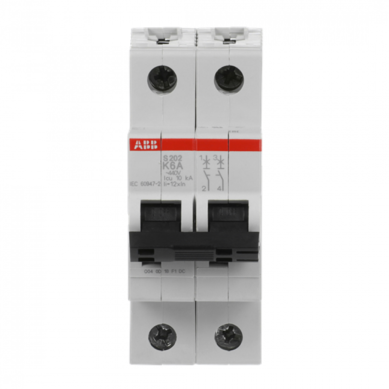 ABB S202-K6 Sicherungsautomat K-Char., 6 kA, 6 A, 2P