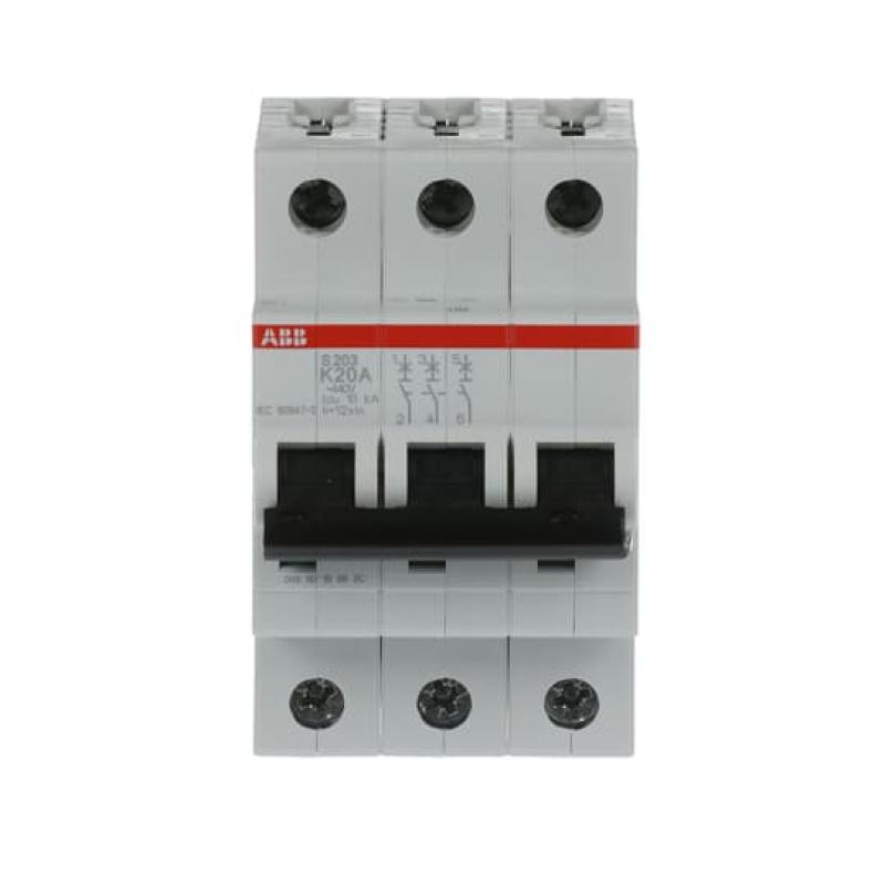 ABB S203-K20 Sicherungsautomat K-Char., 6 kA, 20 A, 3P