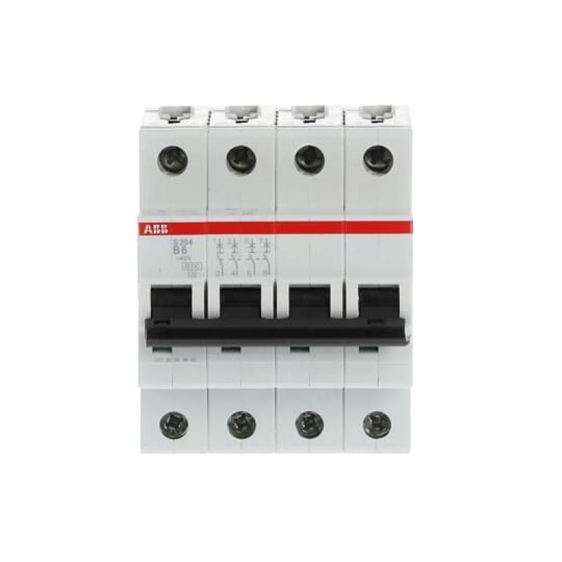 ABB S204-B6 Sicherungsautomat B-Char., 6 kA, 6 A, 4P