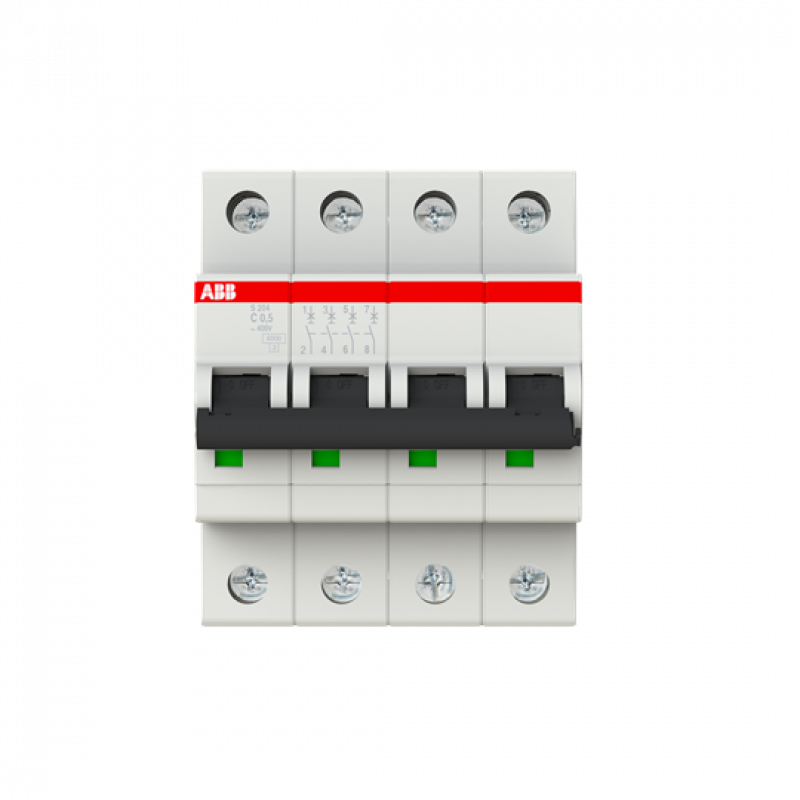 ABB S204-C0.5 Sicherungsautomat C-Char., 6 kA, 0.5 A, 4P