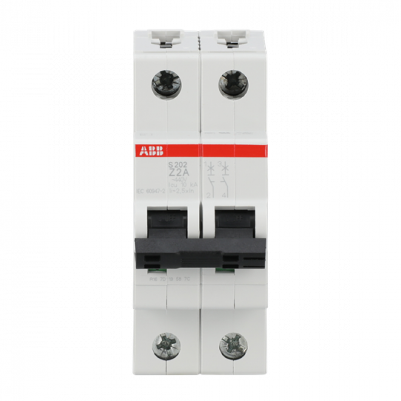 ABB S202-Z2 Sicherungsautomat Z-Char., 6 kA, 2 A, 2P