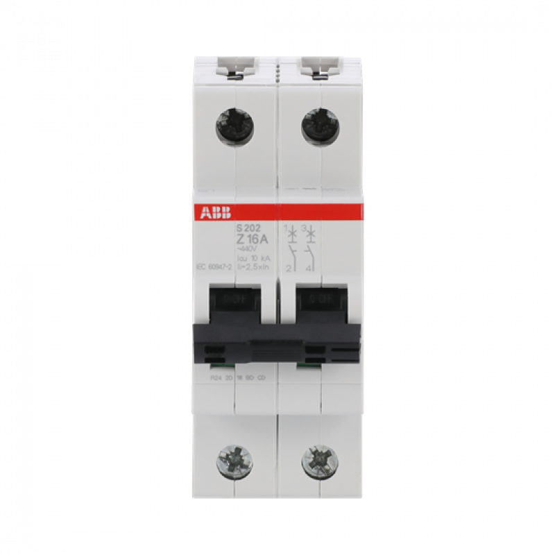 ABB S202-Z16 Sicherungsautomat Z-Char., 6 kA, 16 A, 2P