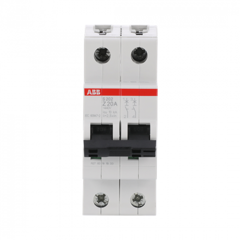 ABB S202-Z20 Sicherungsautomat Z-Char., 6 kA, 20 A, 2P