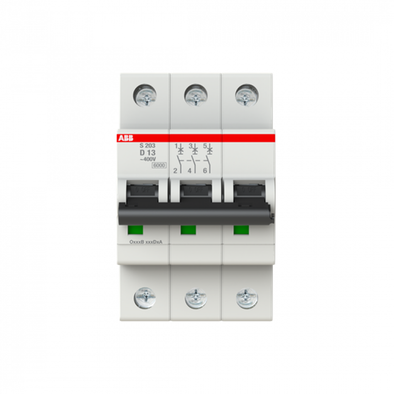 ABB S203-D13 Sicherungsautomat D-Char., 6 kA, 13 A, 3P