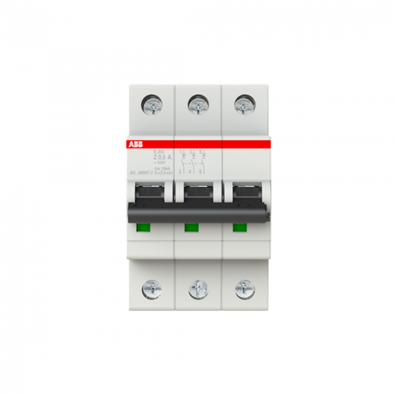 ABB S203-Z0.5 Sicherungsautomat Z-Char., 6 kA, 0.5 A, 3P