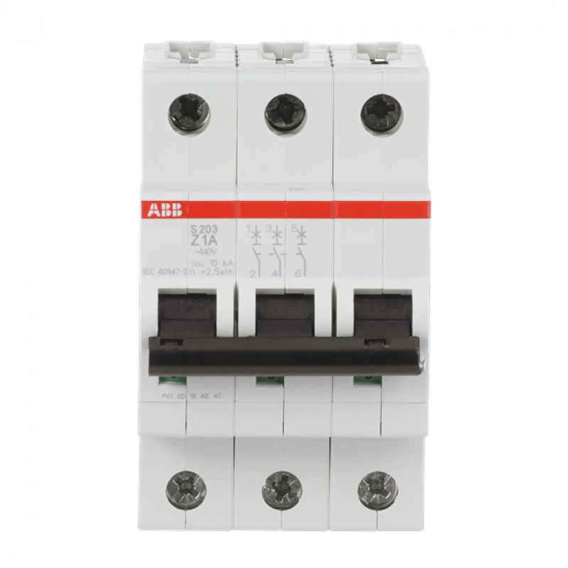 ABB S203-Z1 Sicherungsautomat Z-Char., 6 kA, 1 A, 3P