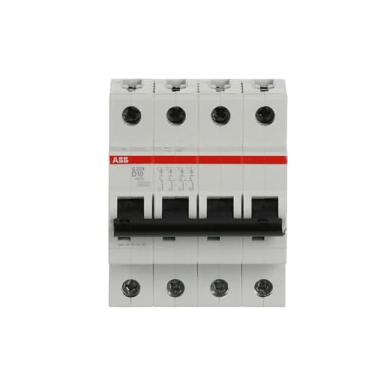ABB S204-D10 Sicherungsautomat D-Char., 6 kA, 10 A, 4P