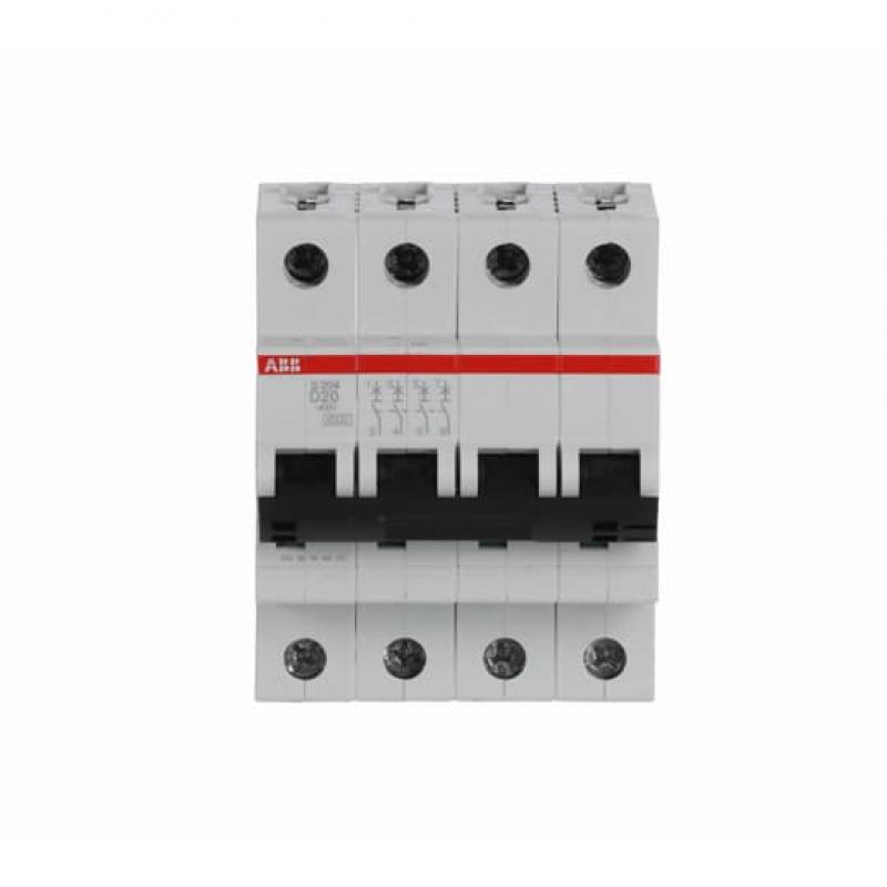 ABB S204-D20 Sicherungsautomat D-Char., 6 kA, 20 A, 4P