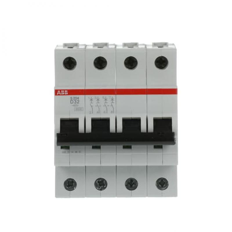 ABB S204-D32 Sicherungsautomat D-Char., 6 kA, 32 A, 4P