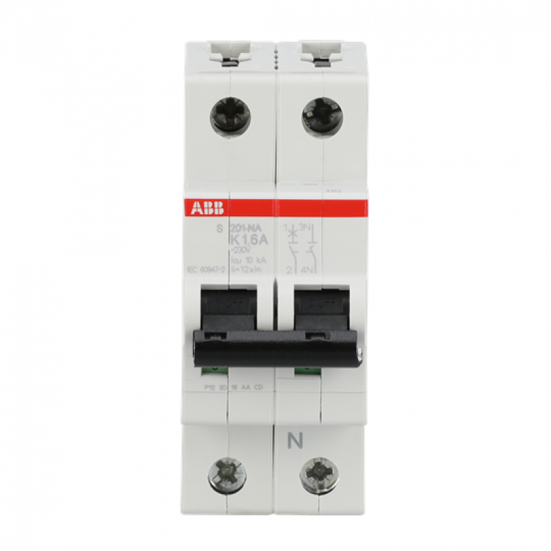 ABB S201-K1.6NA Sicherungsautomat K-Char., 6 kA, 1.6 A, 1P+NA