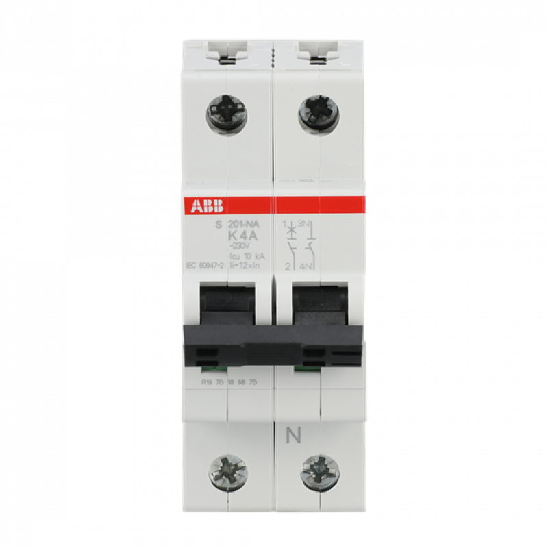 ABB S201-K4NA Sicherungsautomat K-Char., 6 kA, 4 A, 1P+NA