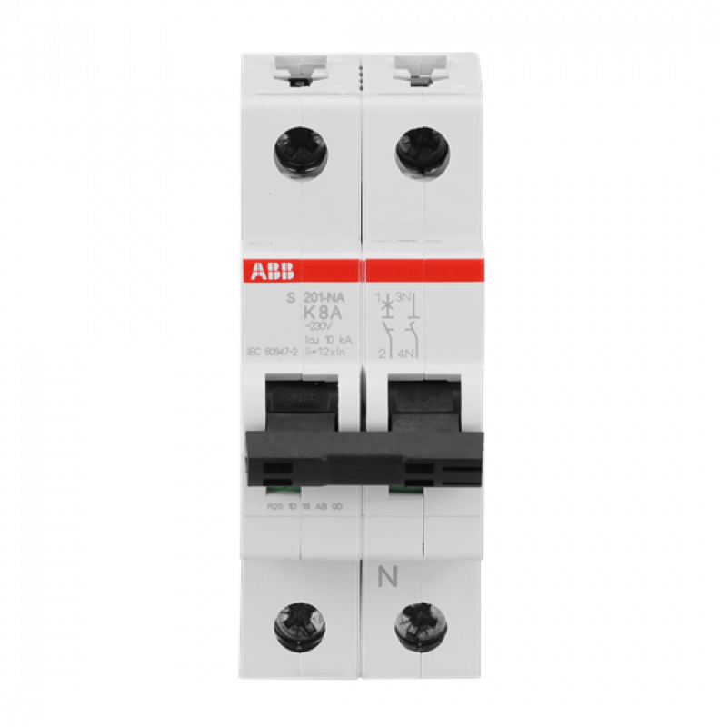 ABB S201-K8NA Sicherungsautomat K-Char., 6 kA, 8 A, 1P+NA