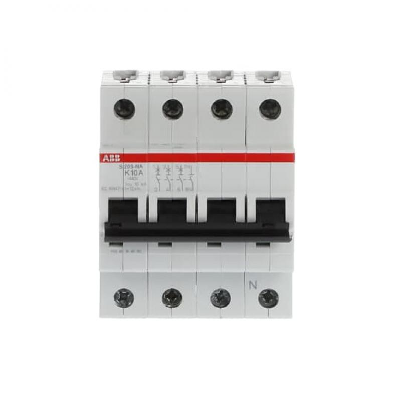 ABB S203-K10NA Sicherungsautomat K-Char., 6 kA, 10 A, 3P+NA