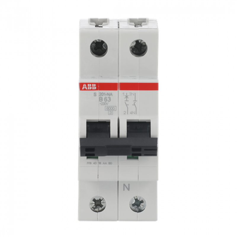 ABB S201-B63NA Sicherungsautomat B-Char., 6 kA, 63 A, 1P+NA