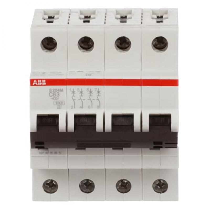 ABB S204M-C63 Sicherungsautomat C-Char., 10 kA, 63 A, 4P