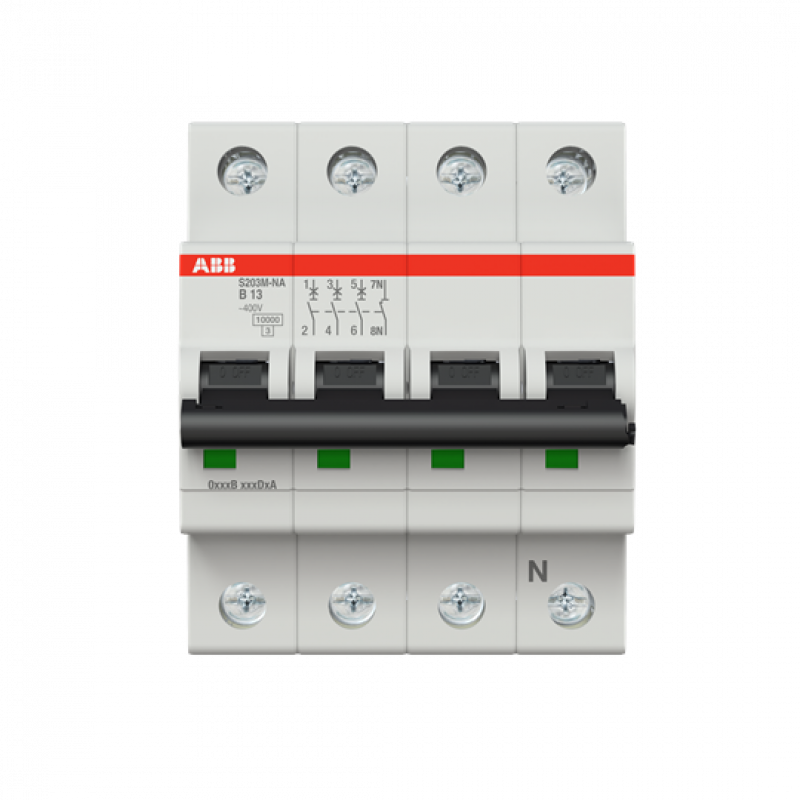 ABB S203M-B13NA Sicherungsautomat B-Char., 10 kA, 13 A, 3P+NA