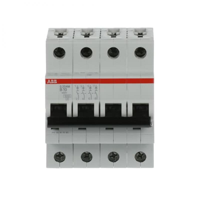 ABB S204M-B10 Sicherungsautomat B-Char., 10 kA, 10 A, 4P