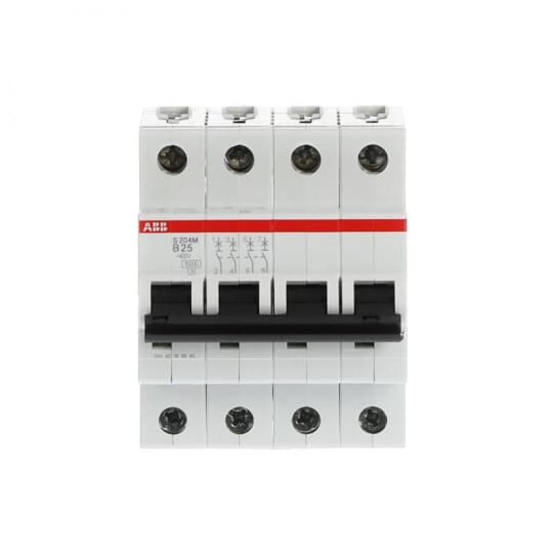 ABB S204M-B25 Sicherungsautomat B-Char., 10 kA, 25 A, 4P