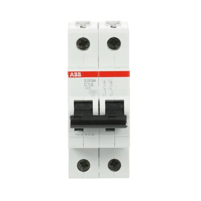 ABB S202M-C1.6 Sicherungsautomat C-Char., 10 kA, 1.6 A, 2P