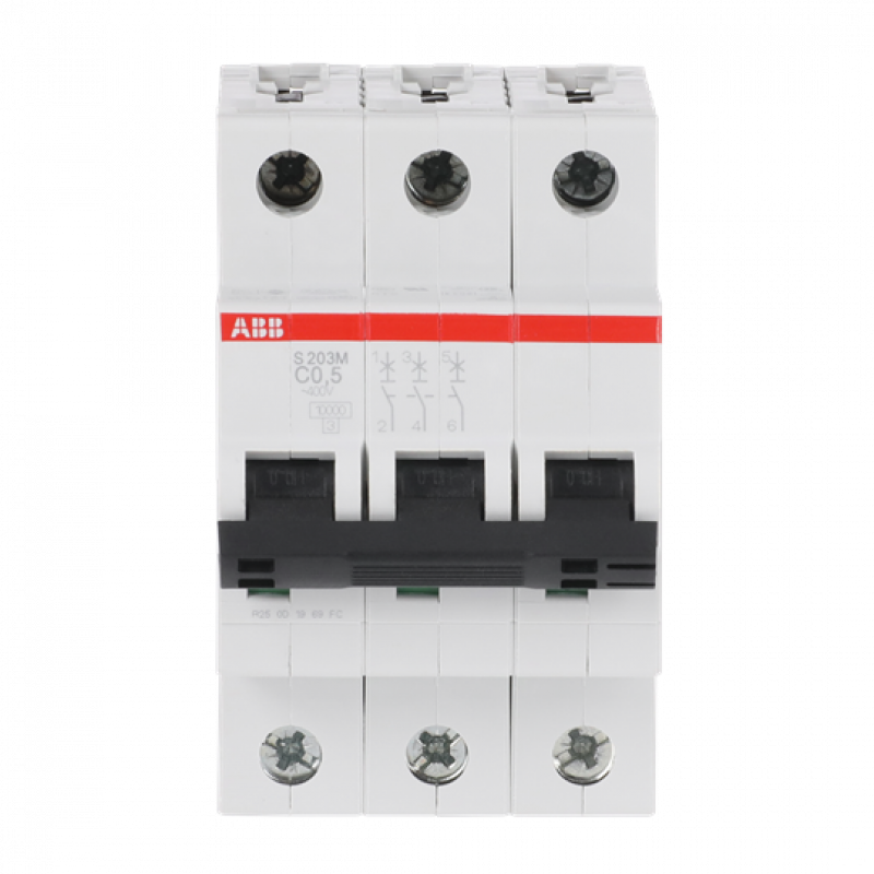ABB S203M-C0.5 Sicherungsautomat C-Char., 10 kA, 0.5 A, 3P