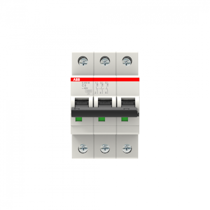ABB S203M-C8 Sicherungsautomat C-Char., 10 kA, 8 A, 3P