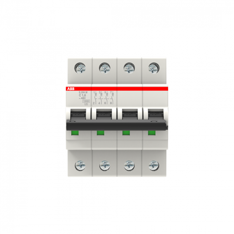 ABB S204M-C1.6 Sicherungsautomat C-Char., 10 kA, 1.6 A, 4P
