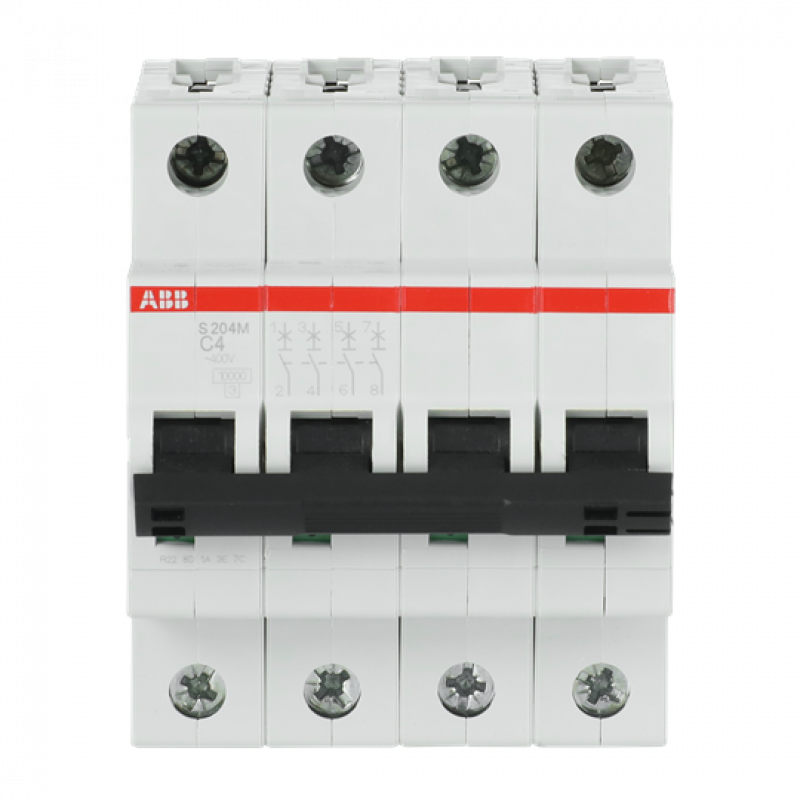 ABB S204M-C4 Sicherungsautomat C-Char., 10 kA, 4 A, 4P