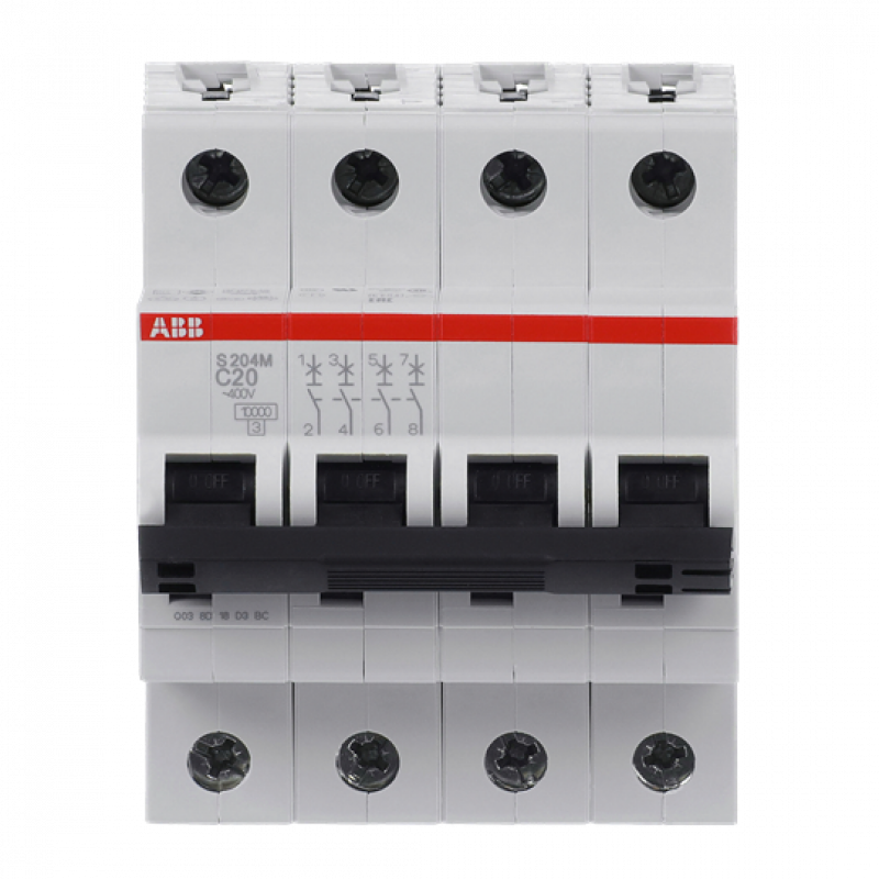 ABB S204M-C20 Sicherungsautomat C-Char., 10 kA, 20 A, 4P