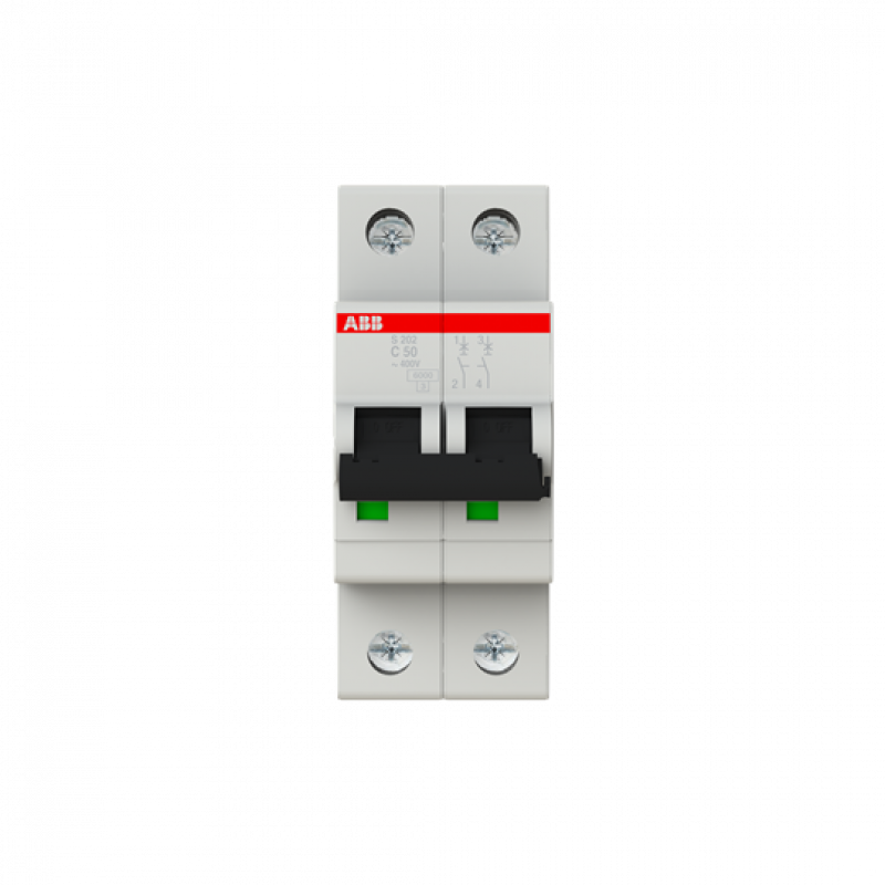 ABB S202-C50 Sicherungsautomat C-Char., 6 kA, 50 A, 2P