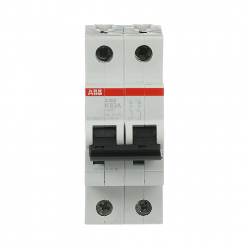 ABB S202-K63 Sicherungsautomat K-Char., 6 kA, 63 A, 2P