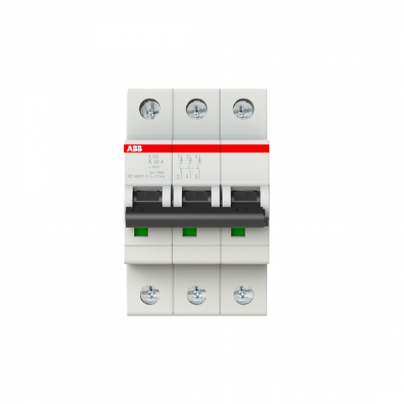 ABB S203-K50 Sicherungsautomat K-Char., 6 kA, 50 A, 3P