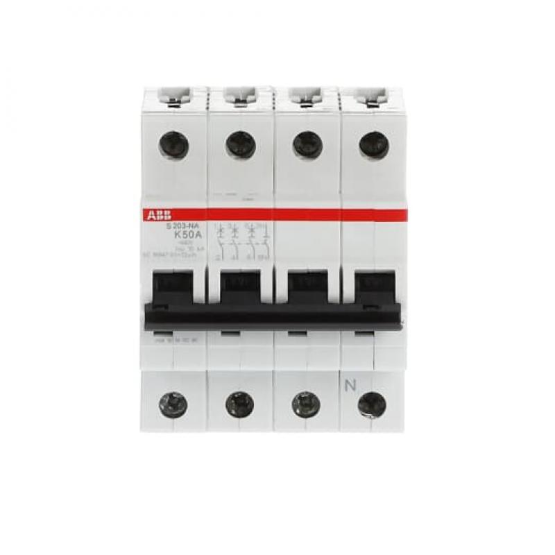 ABB S203-K50NA Sicherungsautomat K-Char., 6 kA, 50 A, 3P+NA