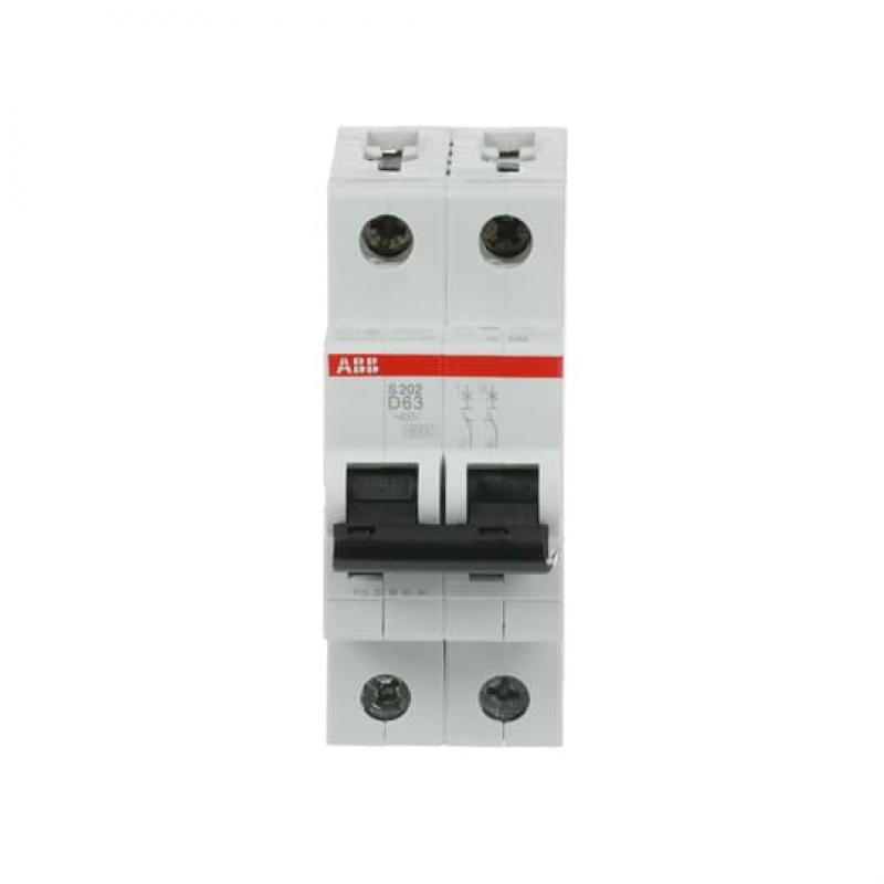 ABB S202-D63 Sicherungsautomat D-Char., 6 kA, 63 A, 2P