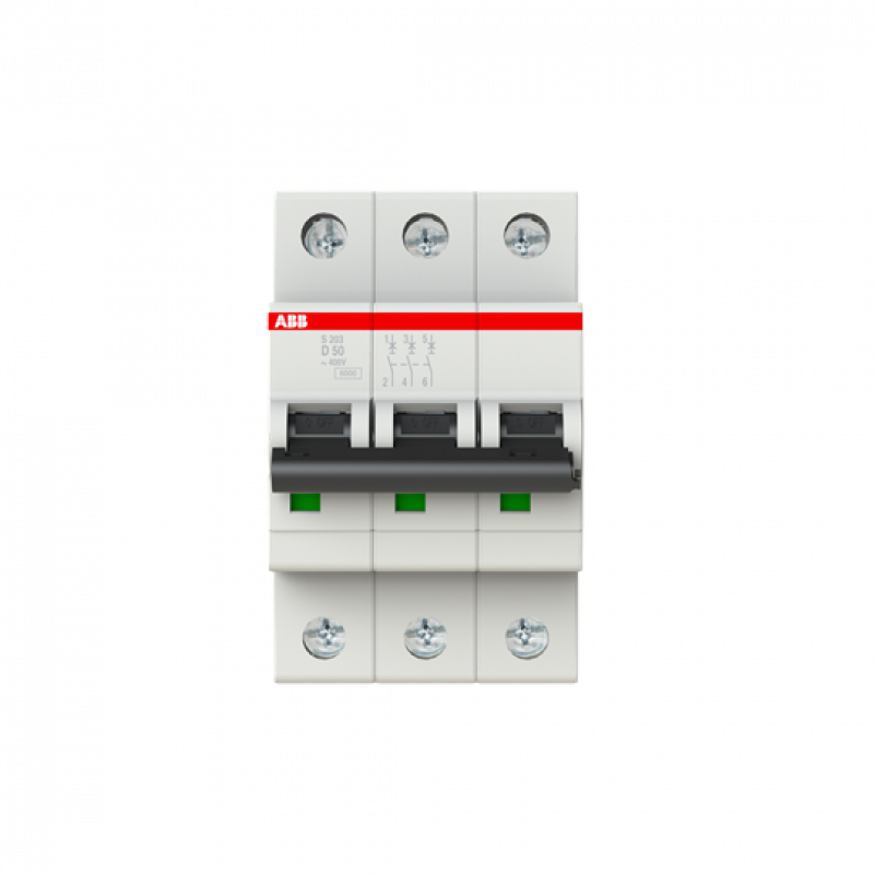 ABB S203-D50 Sicherungsautomat D-Char., 6 kA, 50 A, 3P