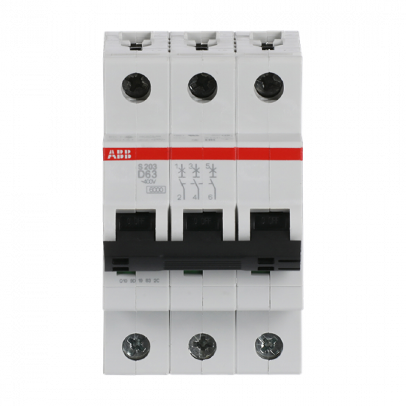 ABB S203-D63 Sicherungsautomat D-Char., 6 kA, 63 A, 3P