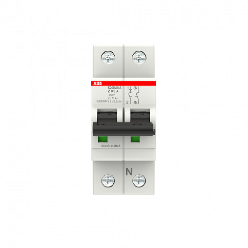 ABB S201M-Z0.5NA Sicherungsautomat Z-Char., 10 kA, 0.5 A, 1P+NA