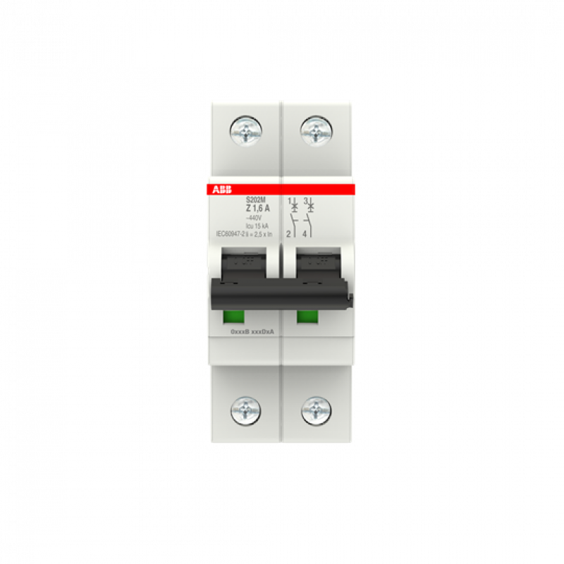 ABB S202M-Z1.6 Sicherungsautomat Z-Char., 10 kA, 1.6 A, 2P