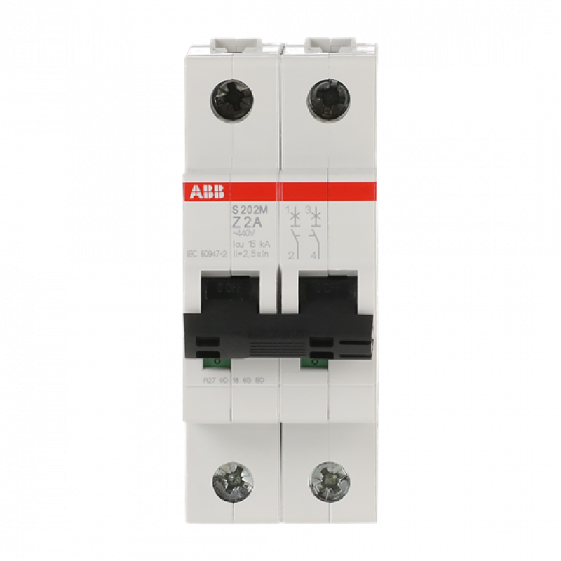 ABB S202M-Z2 Sicherungsautomat Z-Char., 10 kA, 2 A, 2P