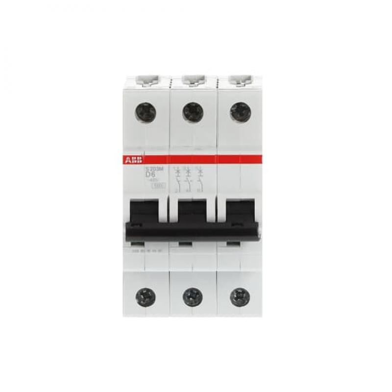 ABB S203M-D6 Sicherungsautomat D-Char., 10 kA, 6 A, 3P