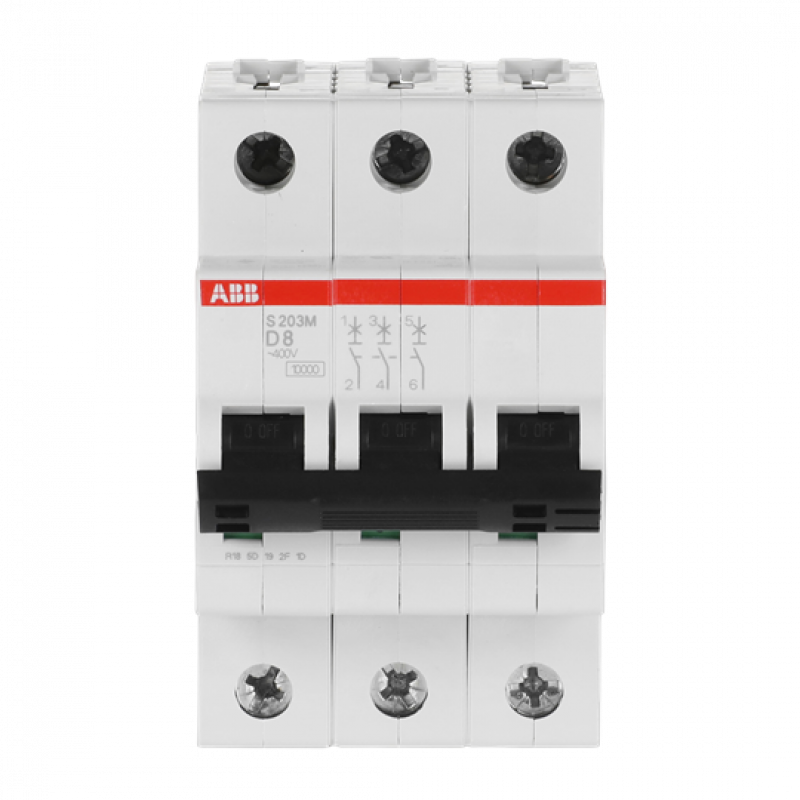 ABB S203M-D8 Sicherungsautomat D-Char., 10 kA, 8 A, 3P
