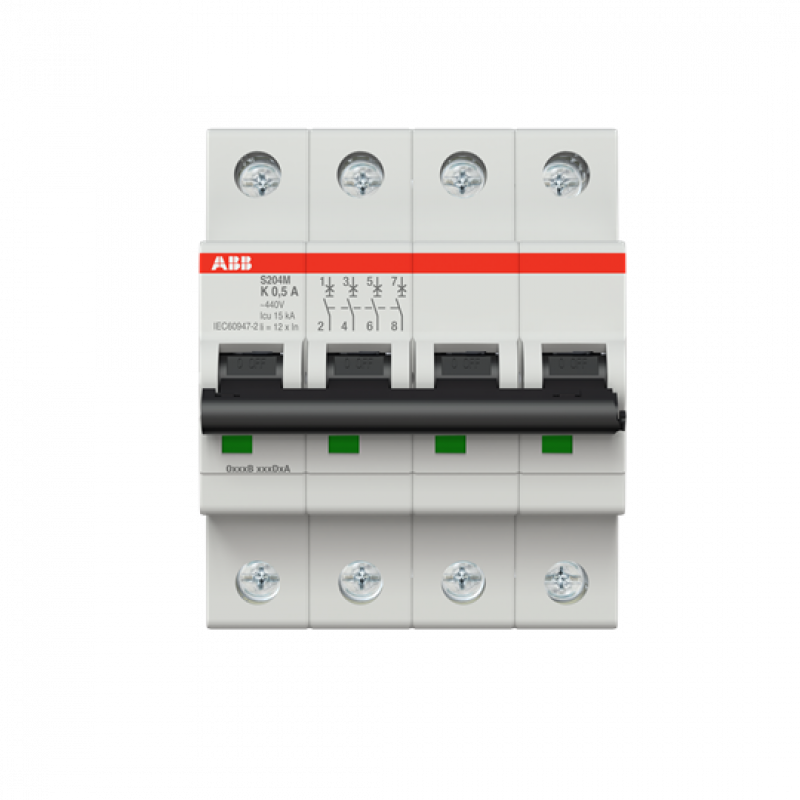 ABB S204M-K0.5 Sicherungsautomat K-Char., 10 kA, 0.5 A, 4P
