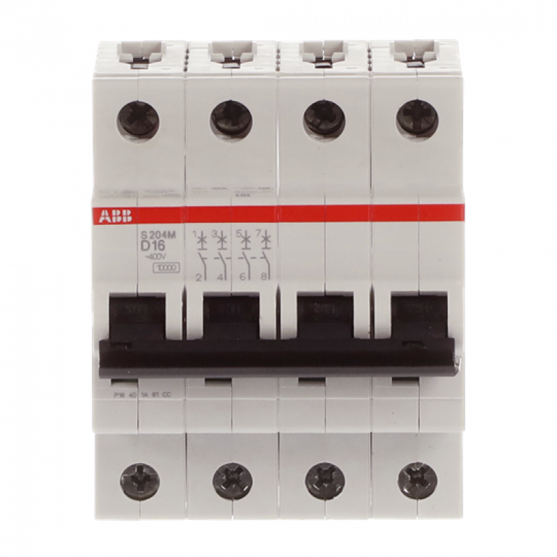 ABB S204M-D16 Sicherungsautomat D-Char., 10 kA, 16 A, 4P