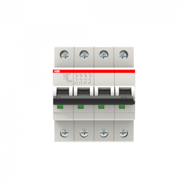 ABB S204M-D25 Sicherungsautomat D-Char., 10 kA, 25 A, 4P